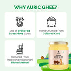 Auric A2 Bilona Desi Cow Ghee - Pure Brijwasi Ghee - Bilona Curd Churned | Grocsy
