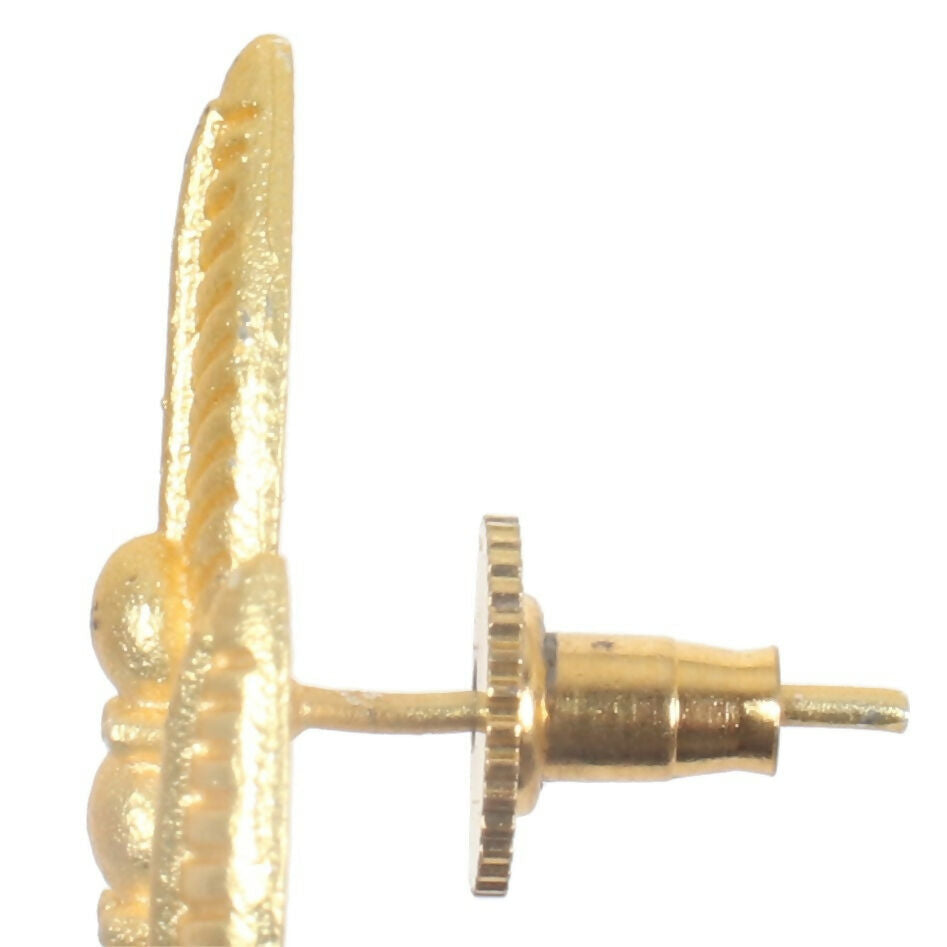 Joban Fashion Women Matte Gold Brass Earrings | Grocsy