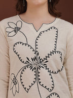 Floral Embroidered Co Ords, White - Hiral Fashion | Grocsy