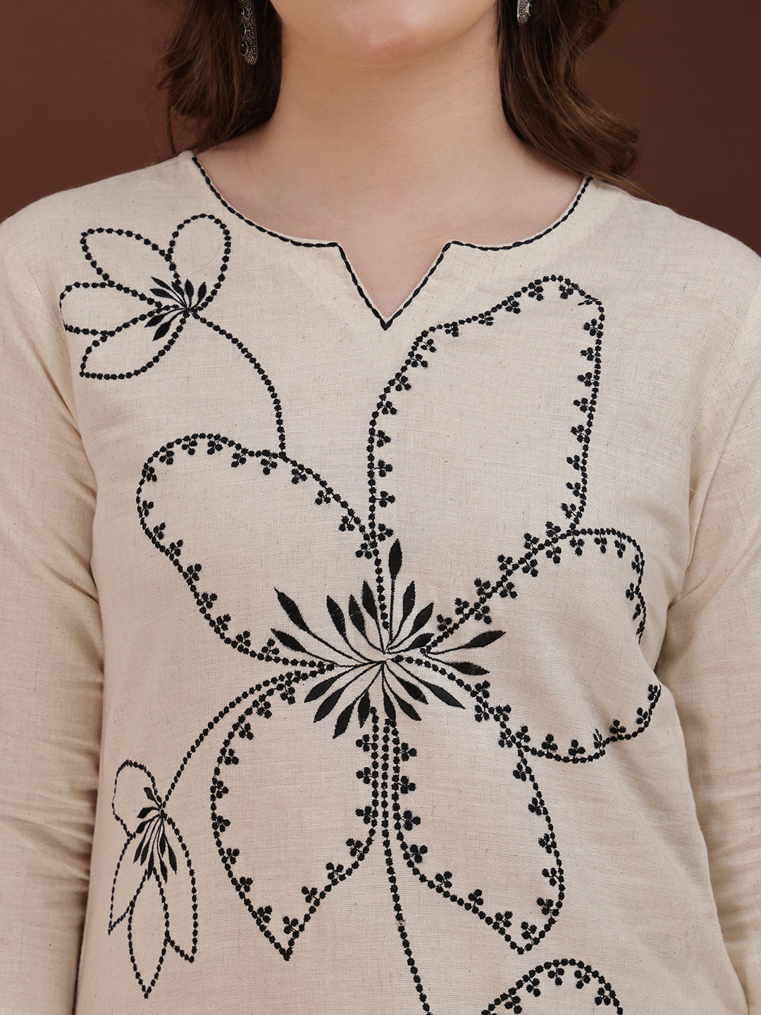 Floral Embroidered Co Ords, White - Hiral Fashion | Grocsy