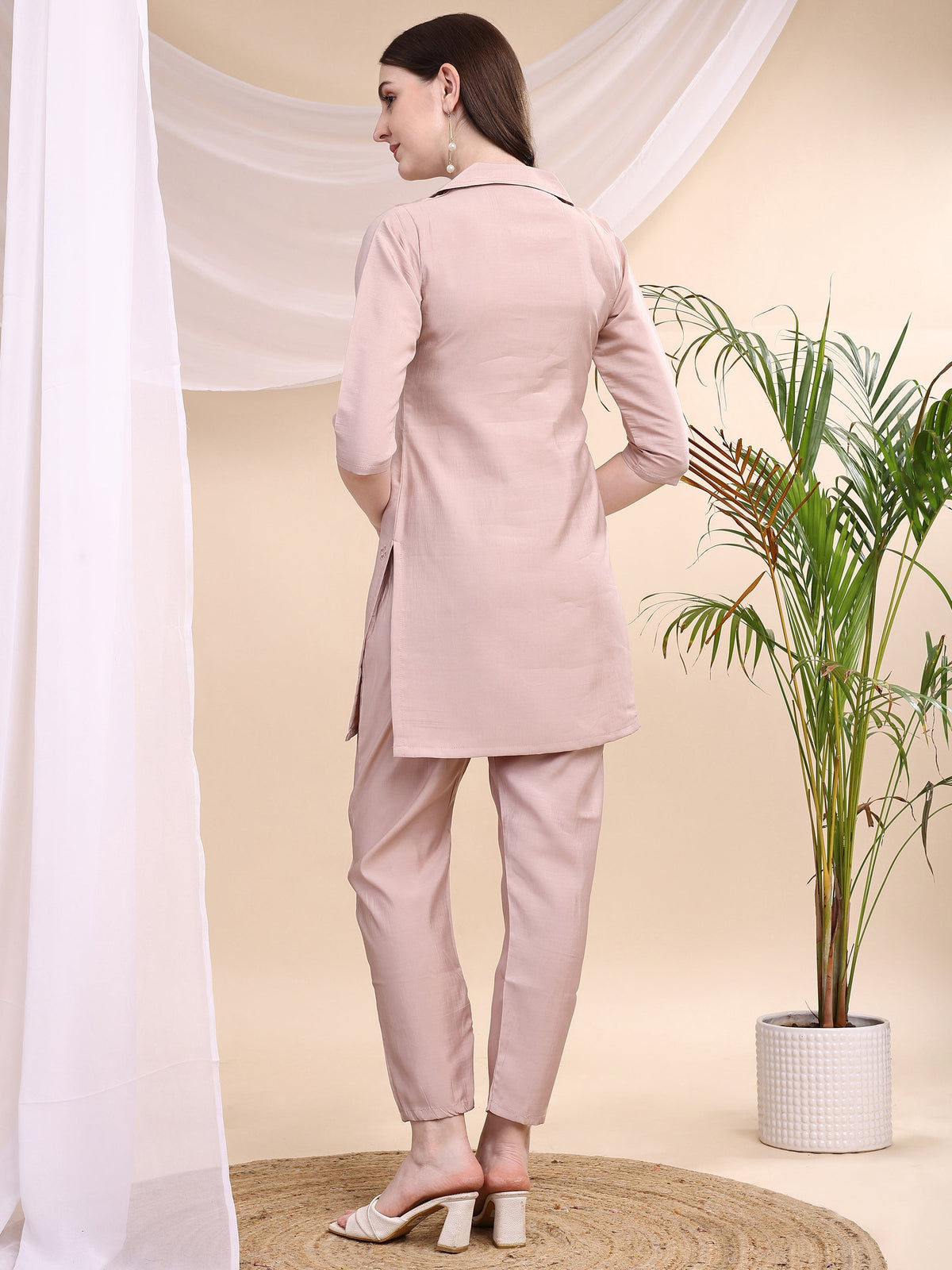 Floral Embroidered Co Ords, Pink - Hiral Fashion | Grocsy