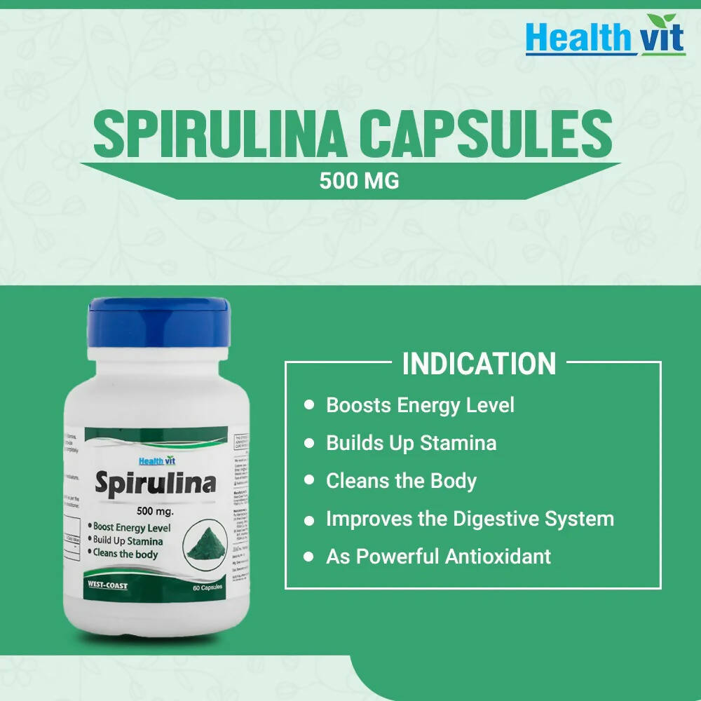 Healthvit Spirulina Capsules | Grocsy
