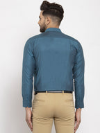 Jainish Blue Men's Cotton Polka Dots Formal Shirt's ( SF 761Peacock ) | Grocsy
