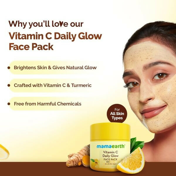 Mamaearth Vitamin C Daily Glow Face Pack with Vitamin C & Turmeric | Grocsy