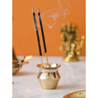 eCraftIndia Yellow Brass Incense Stick Holder | Grocsy