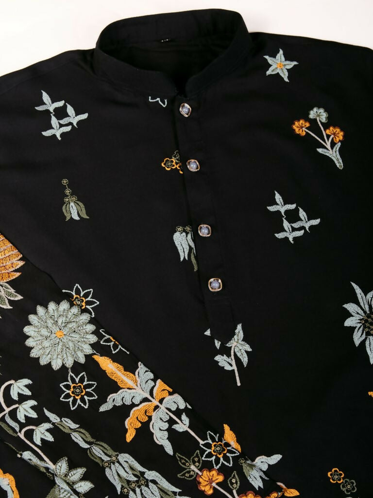 Vastranavya Exclusive Wedding Wear Viscose Rayon Thread Embroidered Work Kurta | Grocsy