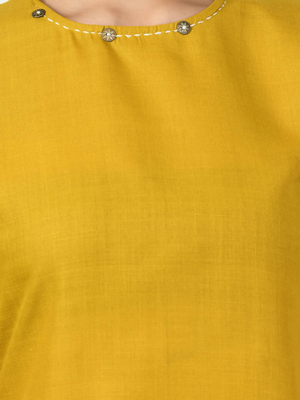 Myshka Women's Mustard A-Line Solid Kurta | Grocsy