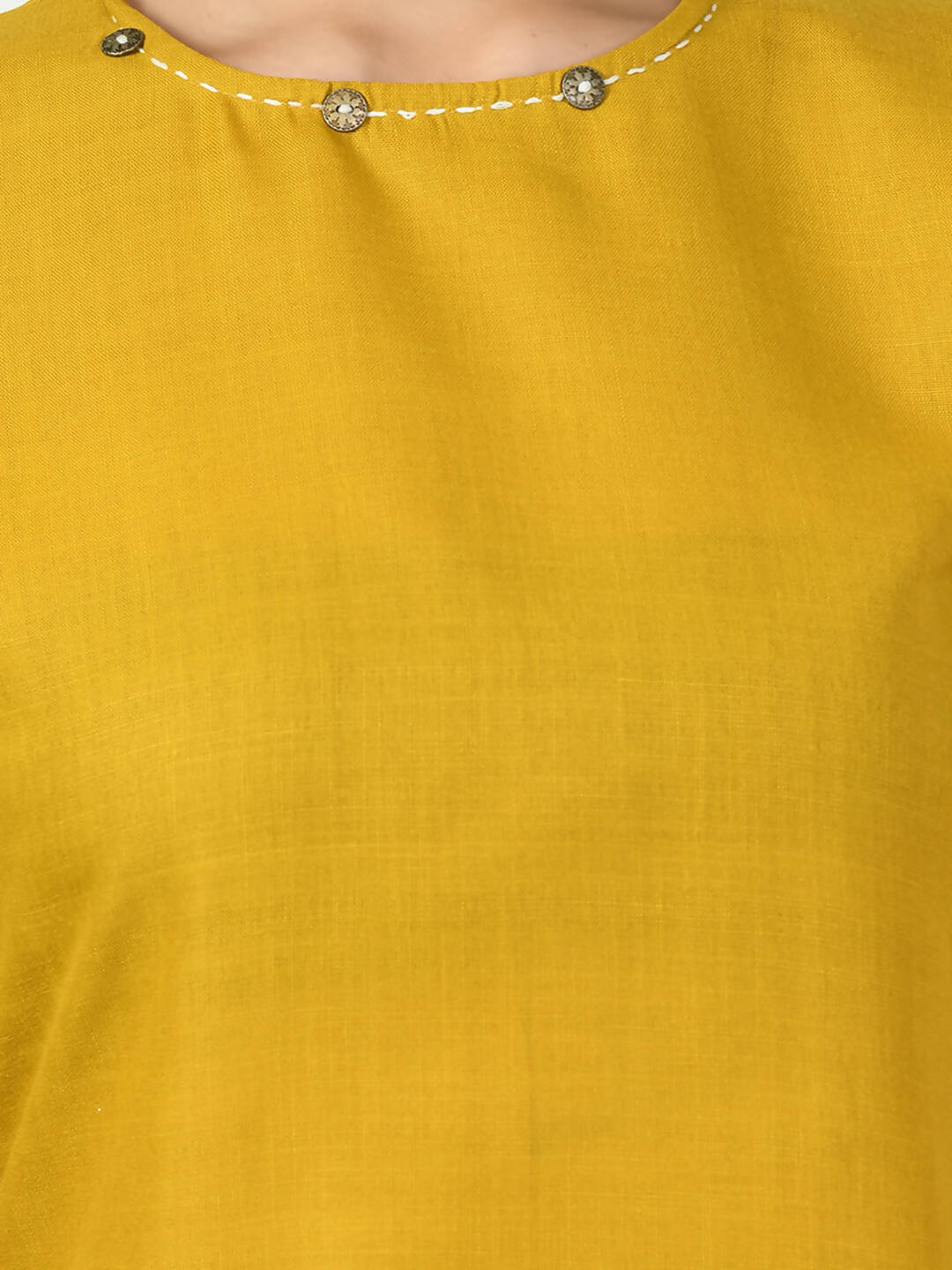 Myshka Women's Mustard A-Line Solid Kurta | Grocsy