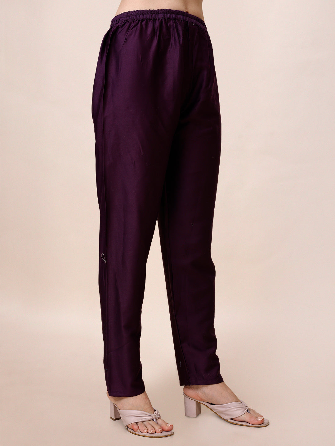 Hand Embroidered Chanderi Kurta With Pant & Dupatta, Multicolor - Hiral Fashion | Grocsy