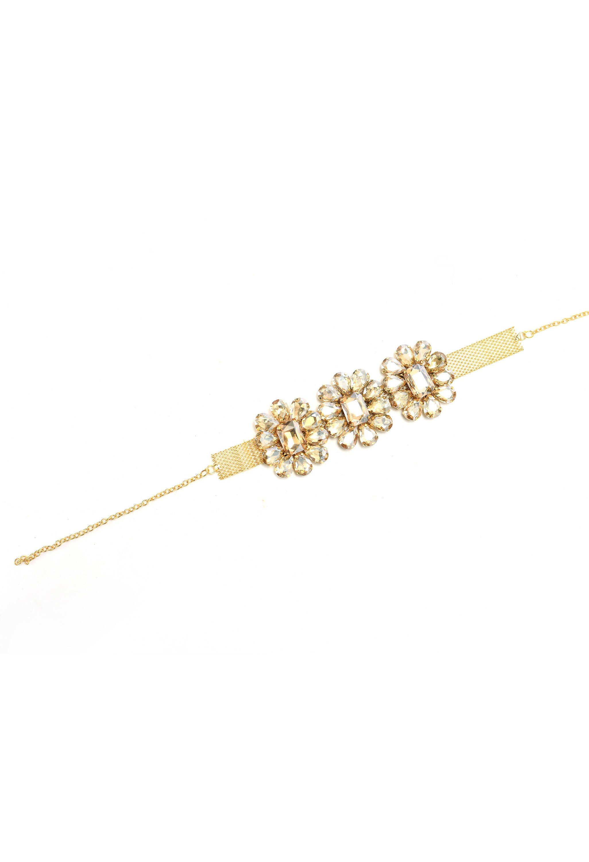 Mominos Fashion Joharkamal Gold-Polished Brass Finish Stone Choker For Women & Girls (Golden) | Grocsy