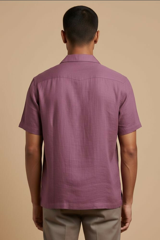 Henna — Wine Linen Shirt by Hilo Design | Grocsy