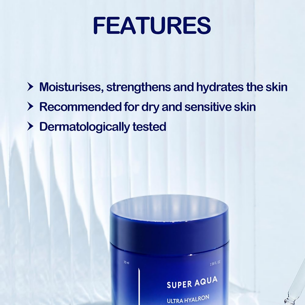 Missha Super Aqua Ultra Hyalron Cream For Intense Hydration And Skin Barrier Support | Grocsy