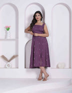 Miravan Womens Abstract Printed Wine ALine Maxi Dress | Grocsy
