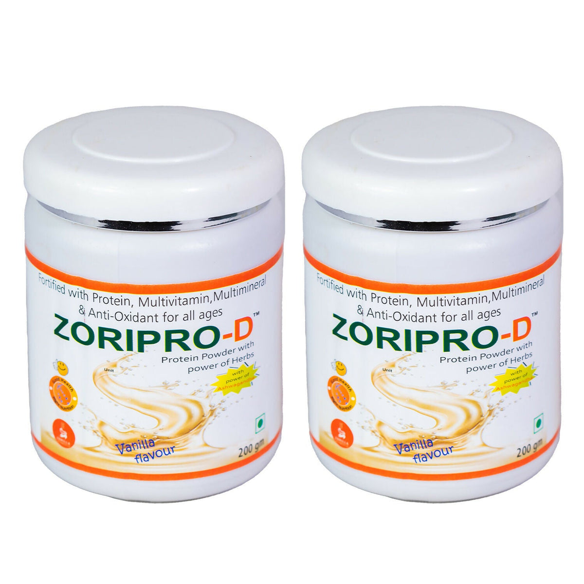 Zorilla Life Science Zoripro-D Protein Powder - Vanilla I Fortified with Protein I Multivitamin I Multimineral I Protein Powder with power of Herbs I Milk Protein with Power of Ashwagandha | Grocsy