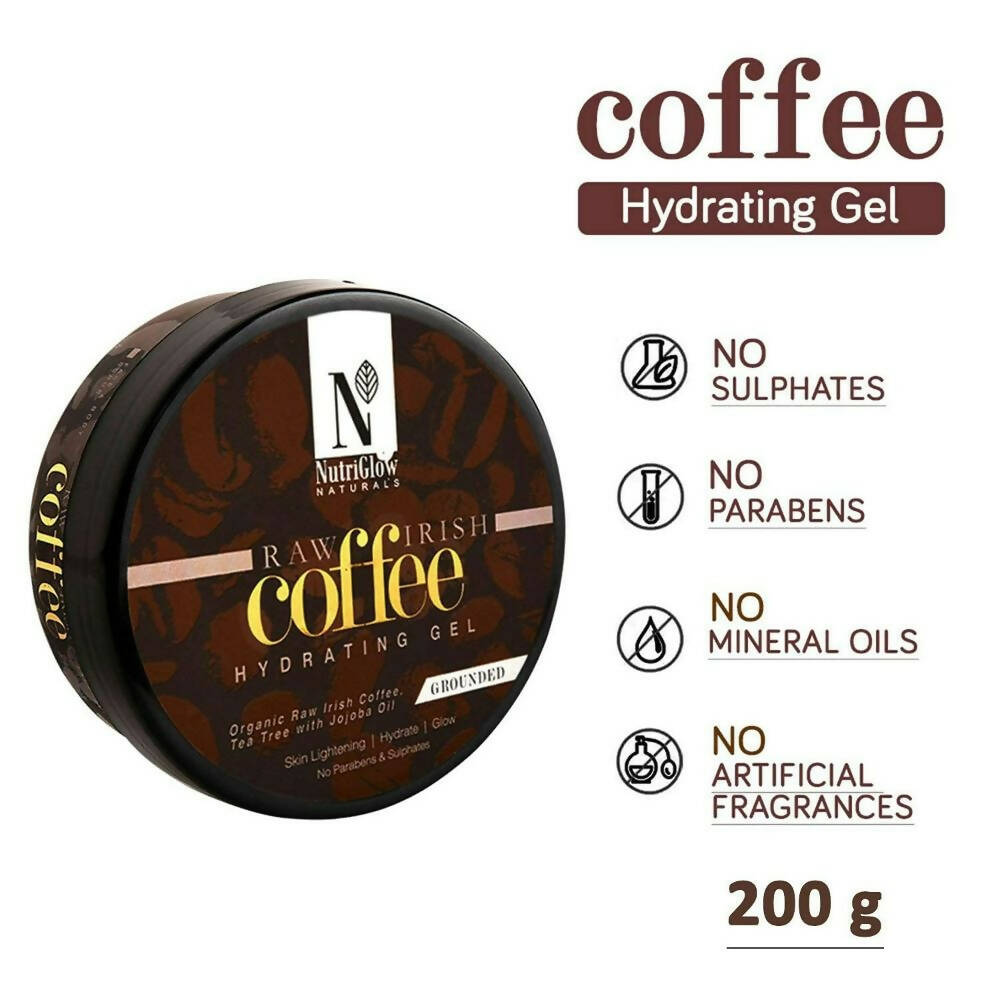 NutriGlow NATURAL'S Coffee Hydrating Gel, Organic Raw Irish Coffee With Tea Tree With Jojoba Oil | Grocsy