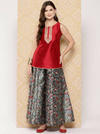 Ahalyaa Women's Traditional Wear Co-ods - Red | Grocsy