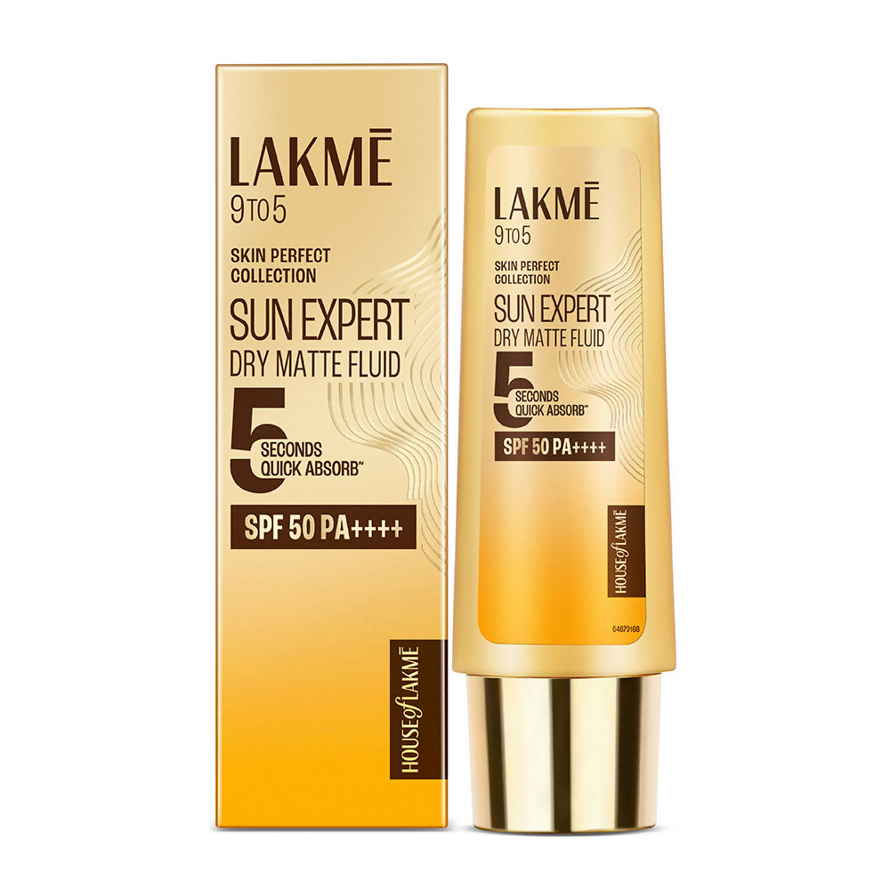 Lakme Sun Expert Dry Matte Fluid SPF 50 PA++++ Sunscreen With 1% Niacinamide & Ceramide | Grocsy