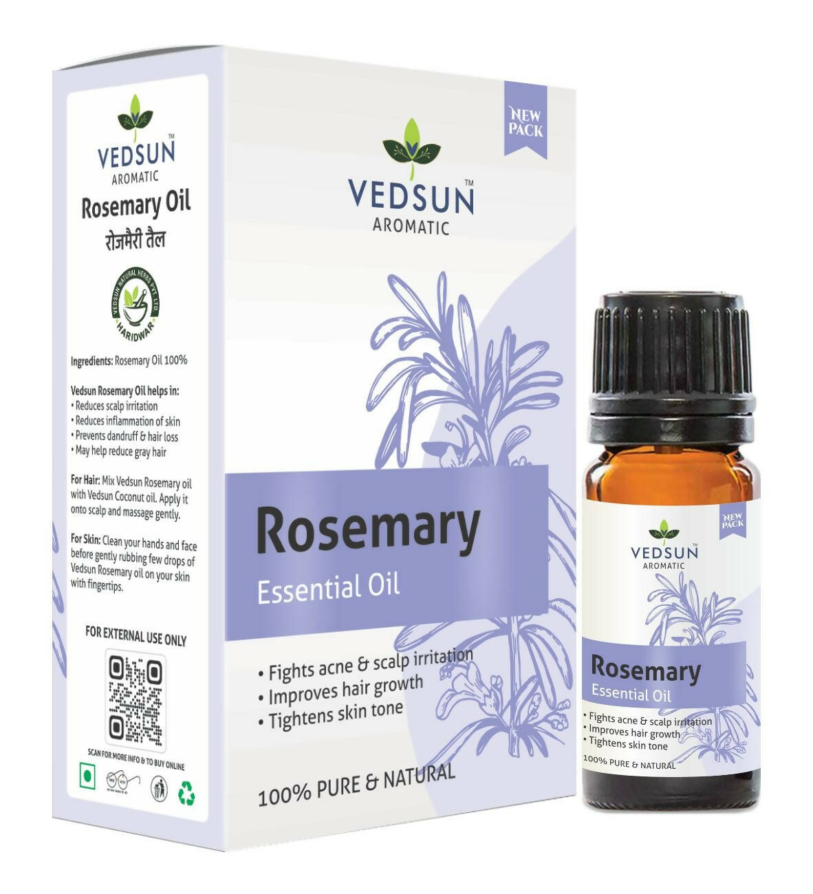 Vedsun Naturals Rosemerry Essential Oil Pure & Organic for Skin and Fragrance | Grocsy