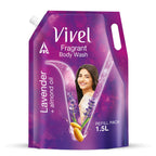 Vivel Fragrant Body Wash Lavender & Almond Oil Shower Gel Supersaver XL Refill Pouch | Grocsy