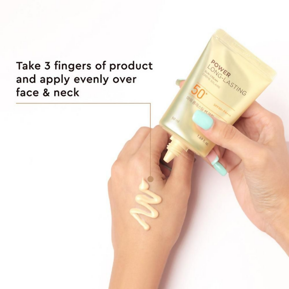 The Face Shop Power Long-Lasting SPF 50+ Pa+++ Tinted Sunscreen | Grocsy