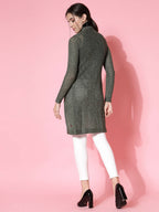 Women Self Design Green Acrylic Long Winter Shrug - Wool Trees | Grocsy
