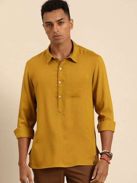 Mustard Men Rayon Boxy Opaque Casual Shirt - Mahotsav | Grocsy