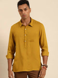 Mustard Men Rayon Boxy Opaque Casual Shirt - Mahotsav | Grocsy