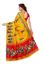 Vamika Latest Fashion Yellow Kalamkari With Jhalar Khadi Silk Saree | Grocsy