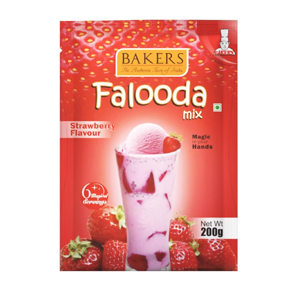 BAKERS Flavour Falooda Mix Powder Combo - Chocolate, Vanilla, Strawberry | Grocsy