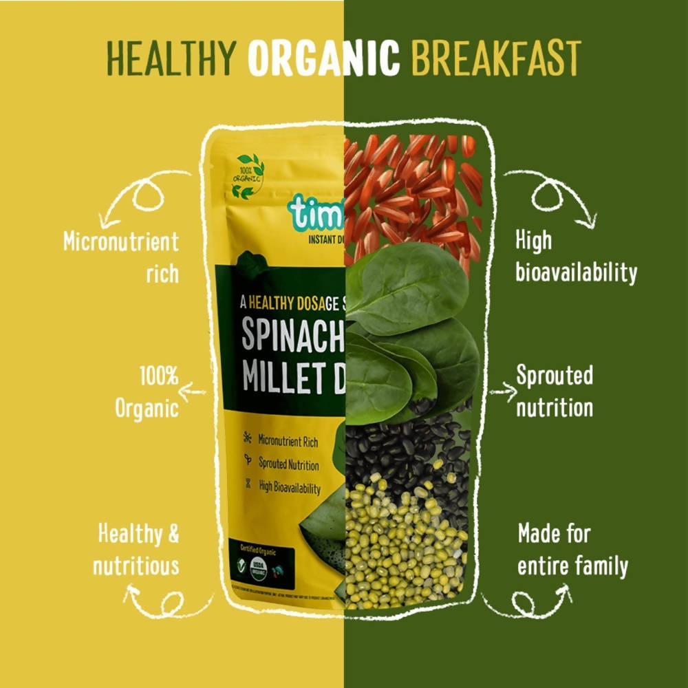 Timios Organic Millet Spinach Dosa Mix | Grocsy