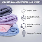 Nykaa Naturals Microfiber Hair Wrap for Frizz Free & Shiny Hair - Grey | Grocsy