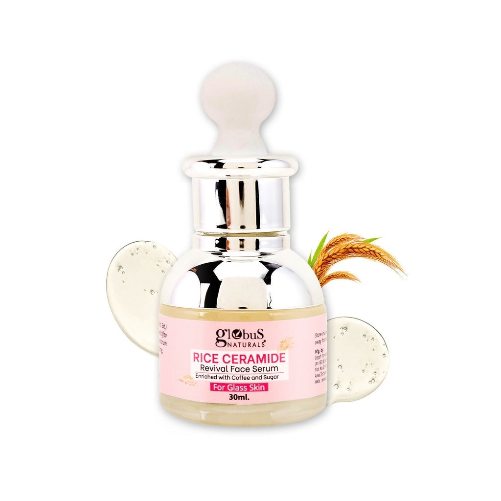 Globus Naturals Rice Ceramide Revival Face Serum, For Korean Glass Skin | Grocsy