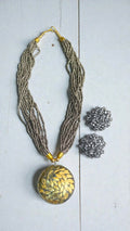 Inhanns All-Day Statement Beaded Necklace Set - Gray | Grocsy