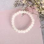 NVR Men & Women White Marbel Crystal Elasticated Bracelet | Grocsy