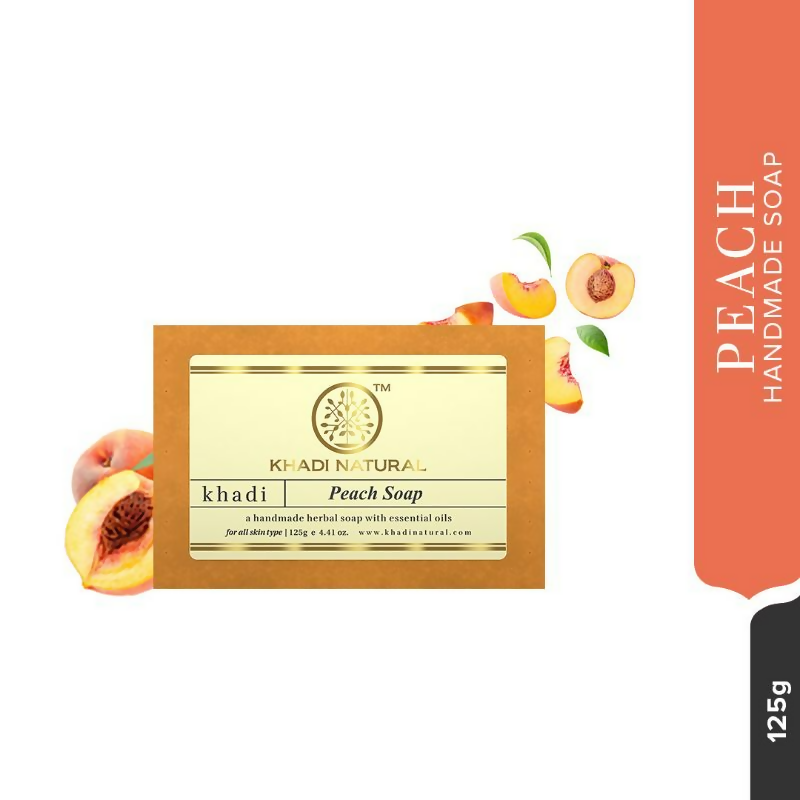 Khadi Natural Peach Handmade Soap | Grocsy