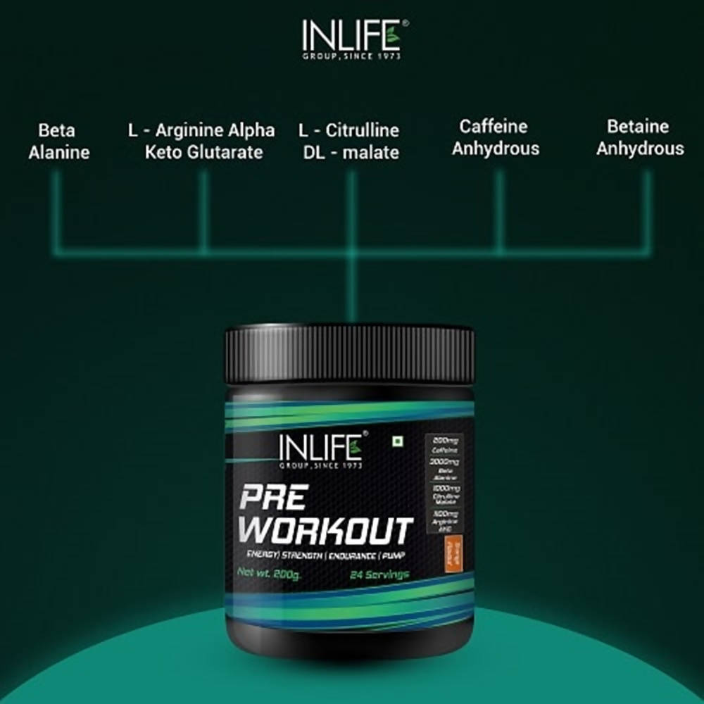 Inlife Pre-Workout Powder Orange Flavour | Grocsy