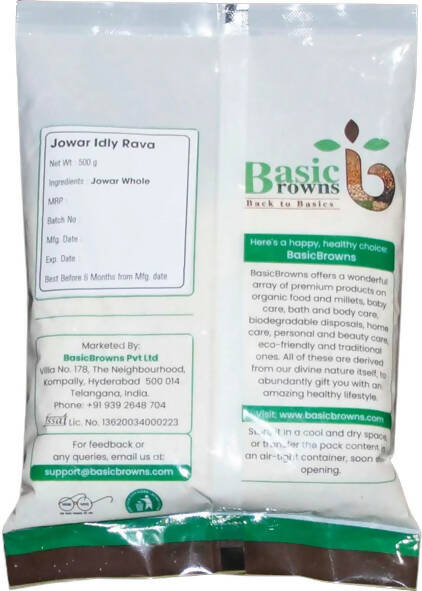 BasicBrowns Jowar Idly / Idli Rava | Grocsy