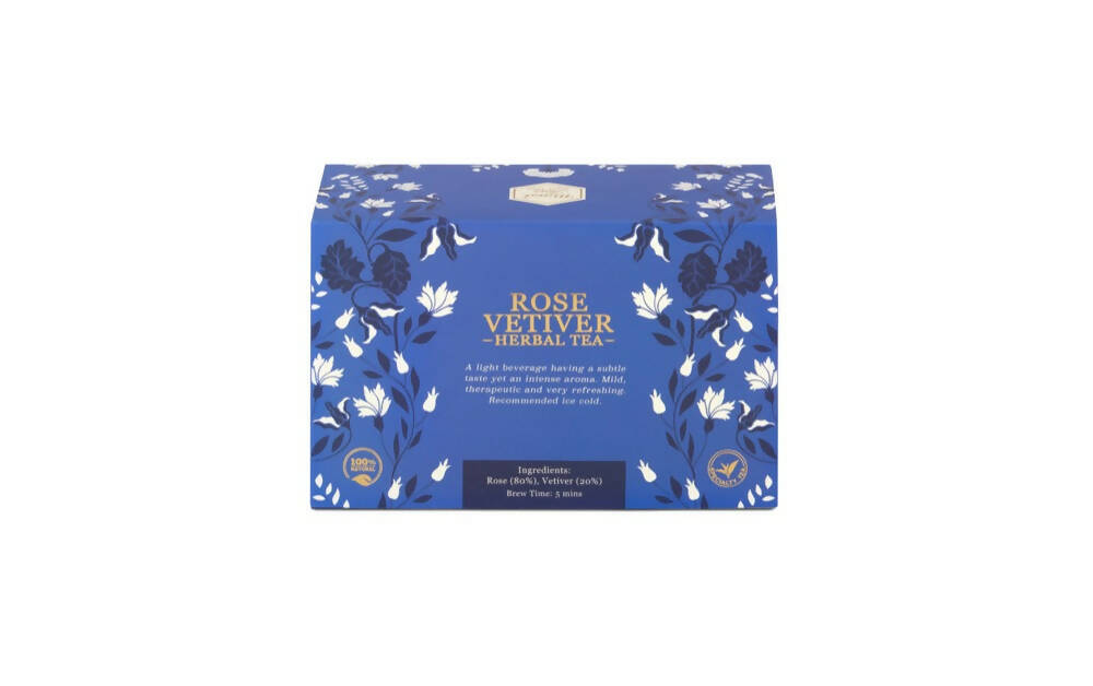 Mittal Teas Rose Vetiver Herbal Tea - Eco Friendly Bags | Grocsy