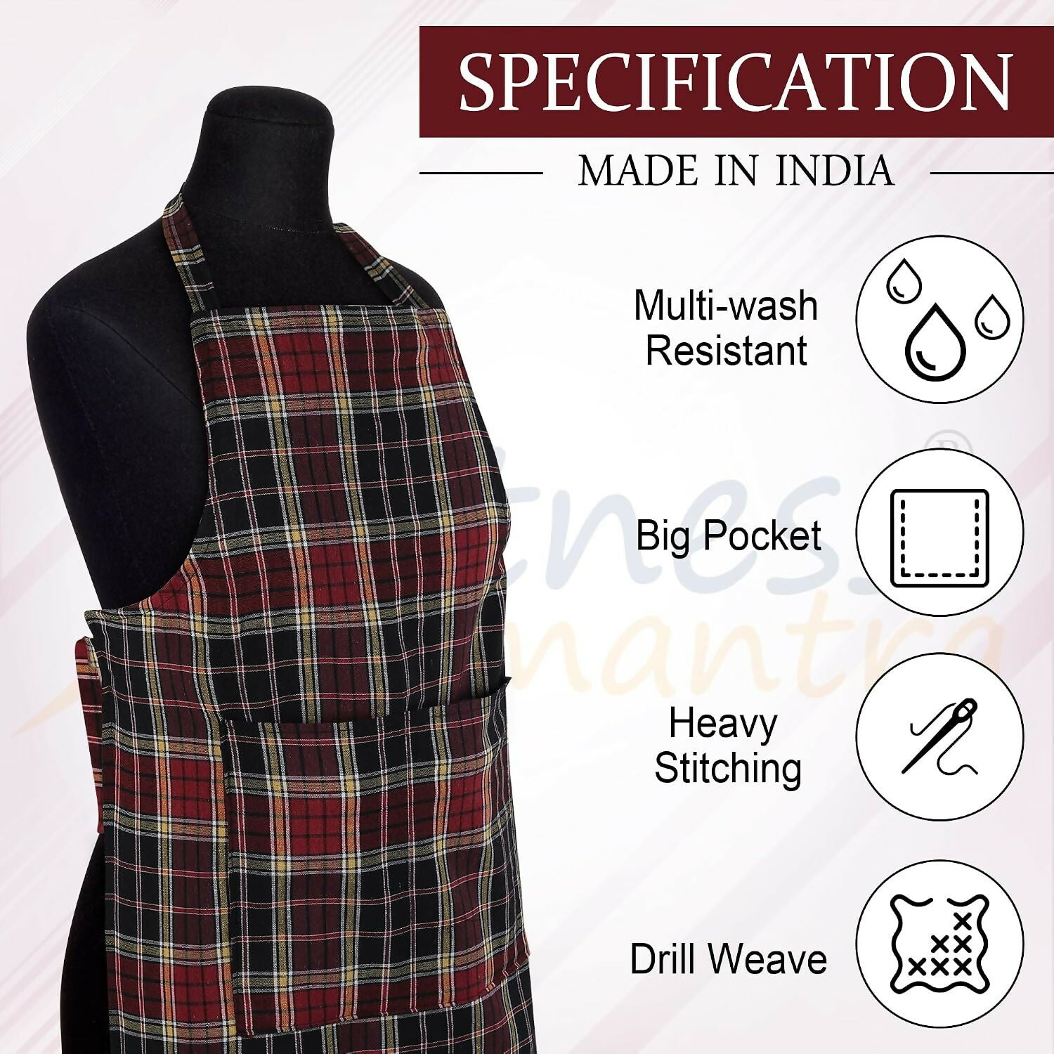 Fitness Mantra Waterproof Kitchen Apron For Men & Women-Multicolour | Grocsy