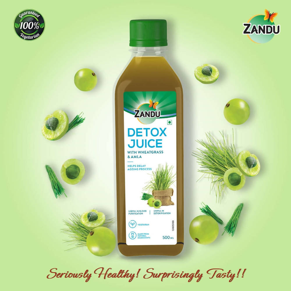 Zandu Detox Juice with Wheatgrass & Amla | Grocsy