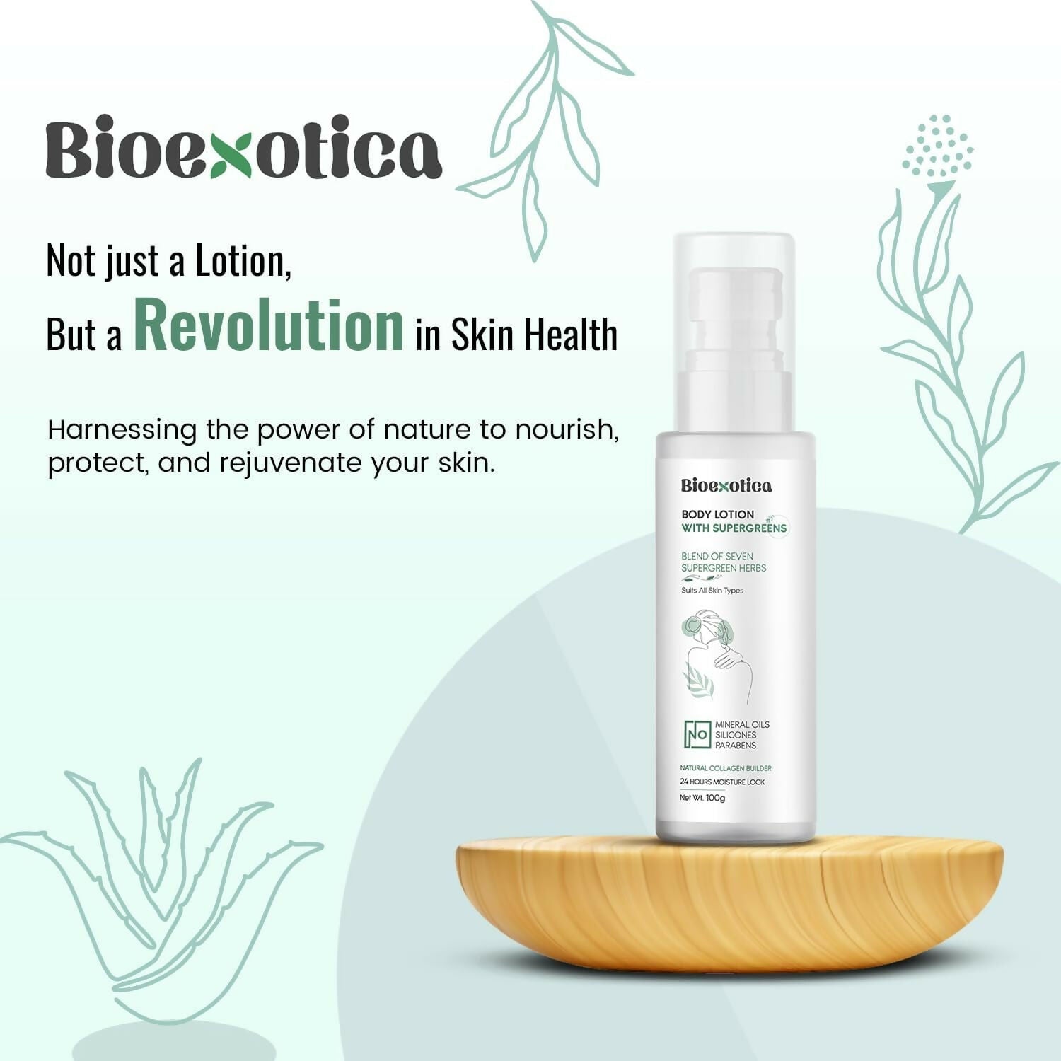 Bioexotica Body Lotion With Seven herbs For 24 hours Moisture Lock | Grocsy