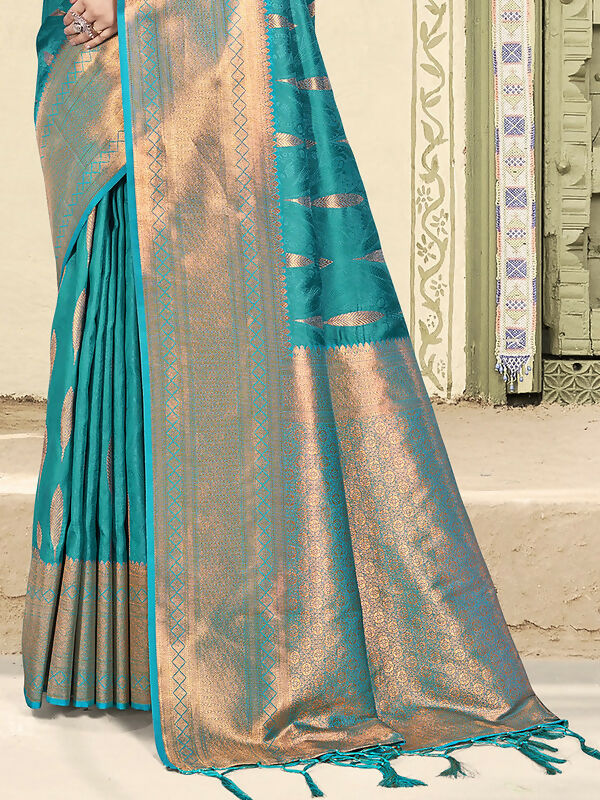 Shree Shyam Fashion Silk Sky Blue Saree | Grocsy