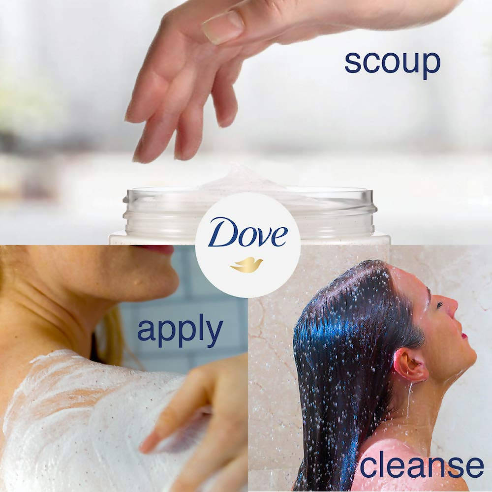Dove Crushed Macadamia & Rice Milk Moderate Exfoliating Body Scrubating Body Polish Scrub | Grocsy