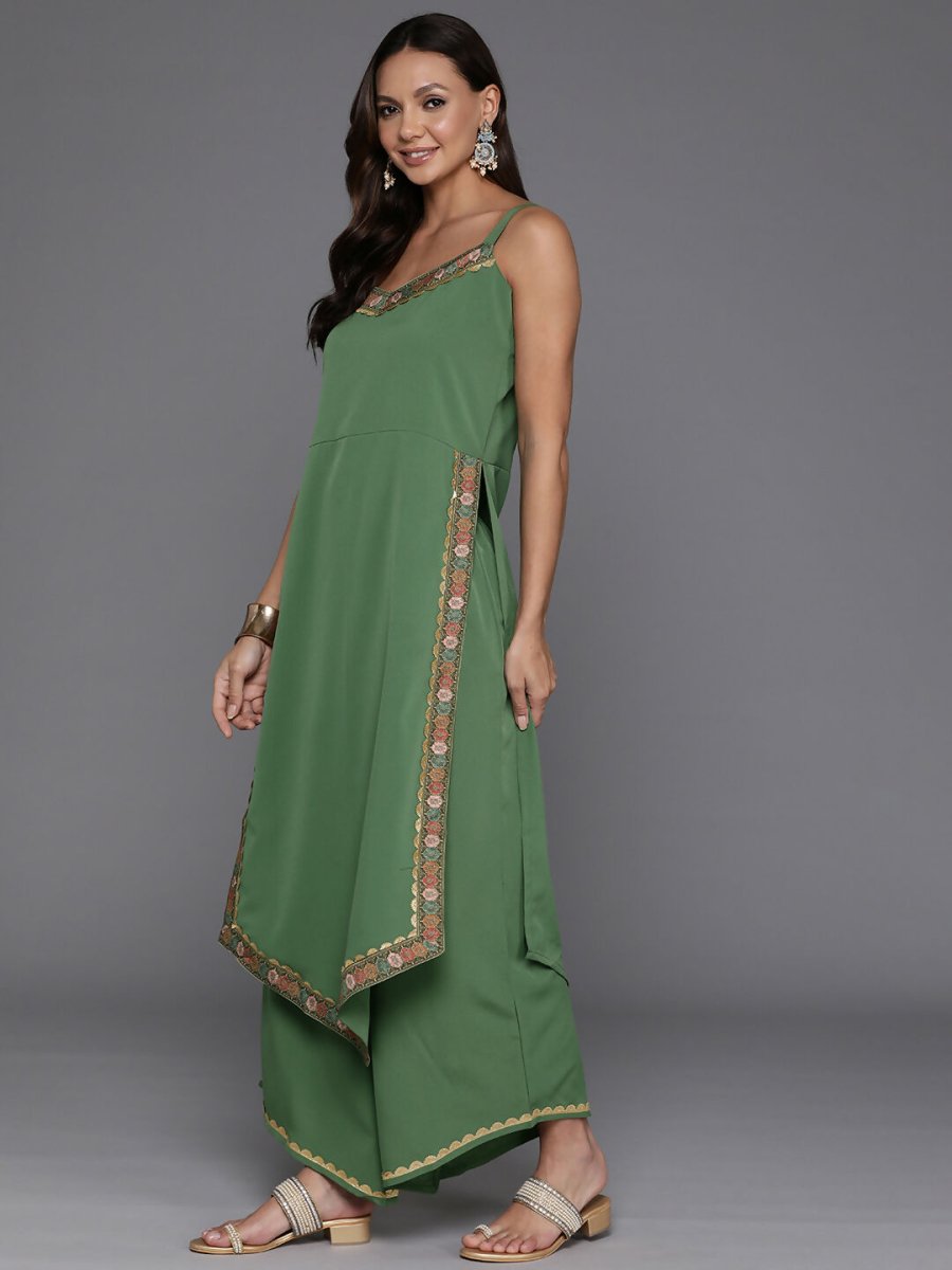 Ahalyaa Women's Traditional wear Kurta Set - Sage Green | Grocsy