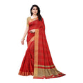 Vamika Red Cotton Silk Weaving Saree (Anaya Red) | Grocsy