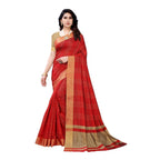 Vamika Red Cotton Silk Weaving Saree (Anaya Red) | Grocsy