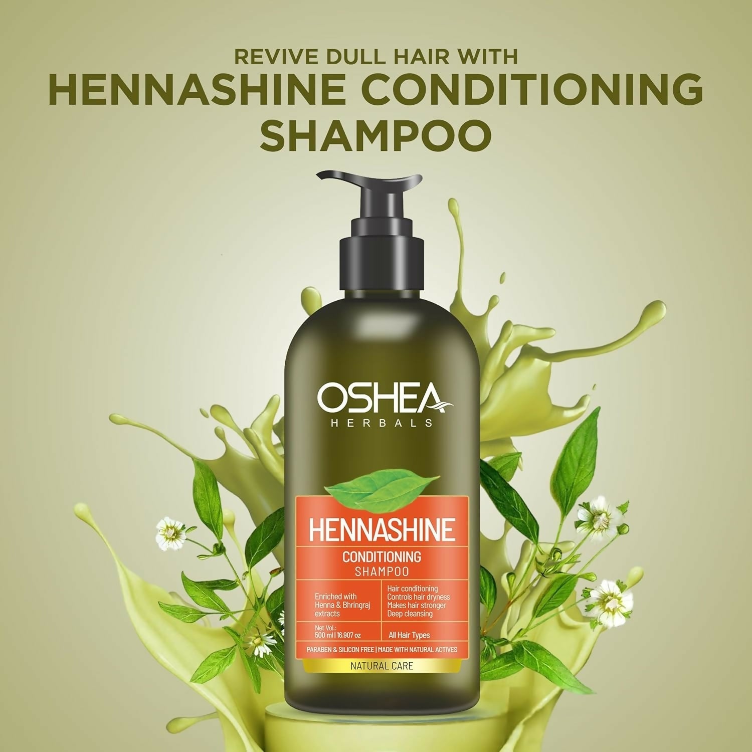 Oshea Herbals Heenashine Conditioning Shampoo Controls Dryness & Makes Hair Stronger | Grocsy