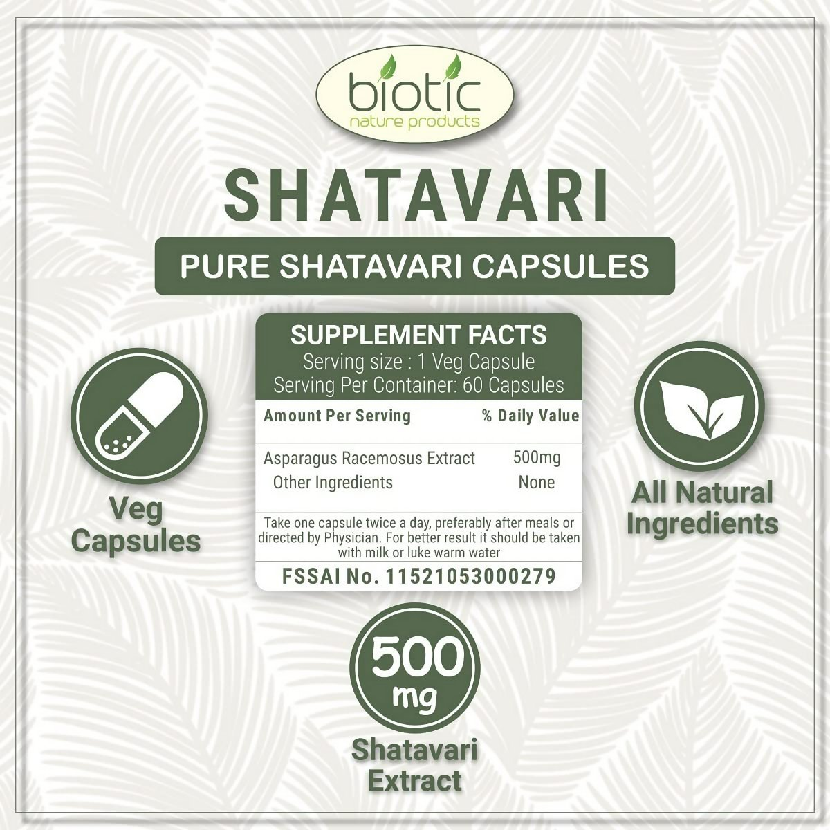 Biotic Shatavari Capsules For Women & Men | Grocsy