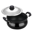Vinod Black Pearl Hard Anodised Non Stick Handi with Lid | Grocsy