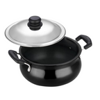 Vinod Black Pearl Hard Anodised Non Stick Handi with Lid | Grocsy